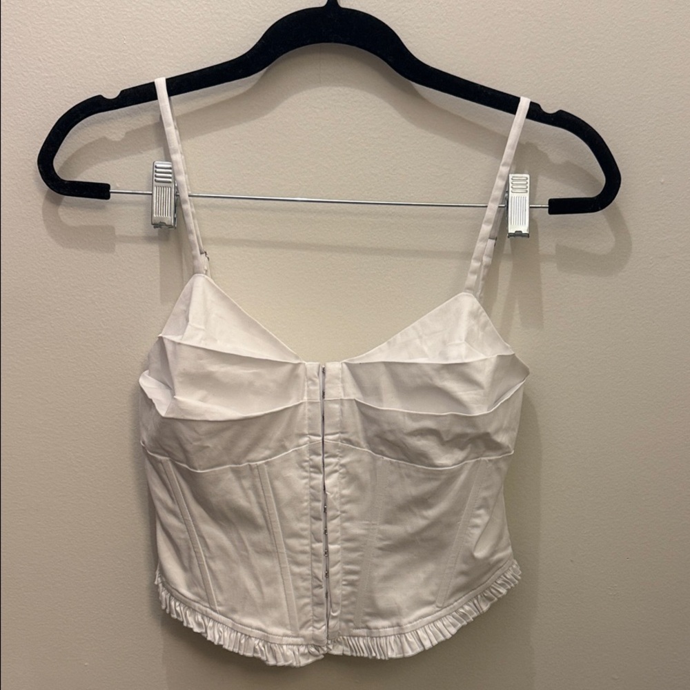 White fox corset top